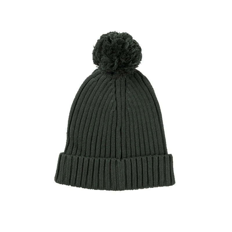 Pom Pom Ribbed Knit Beanie | Pear