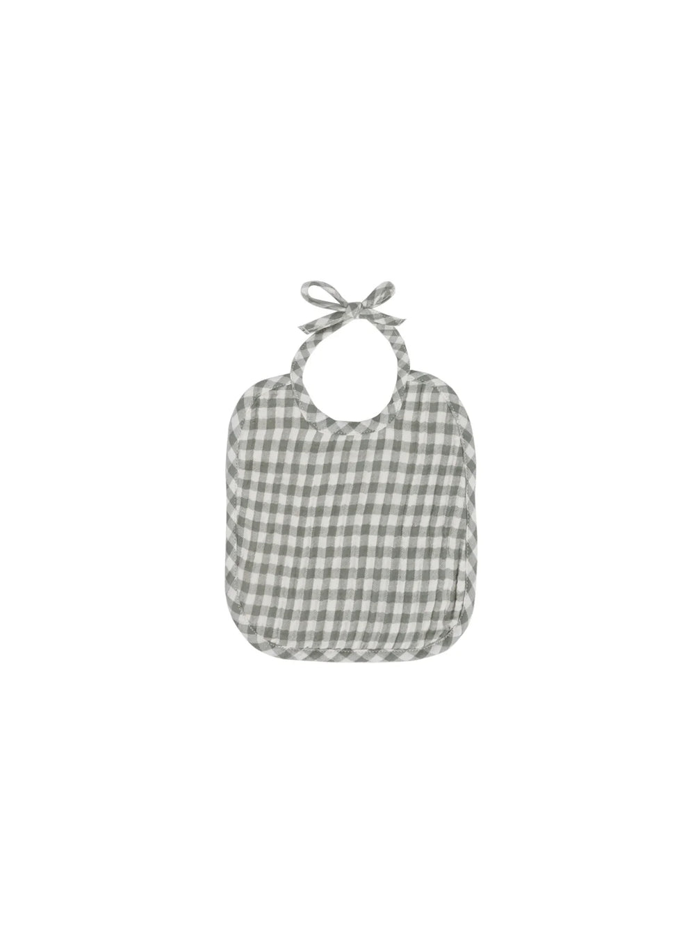 Woven Tie Bib | Sea Green Gingham