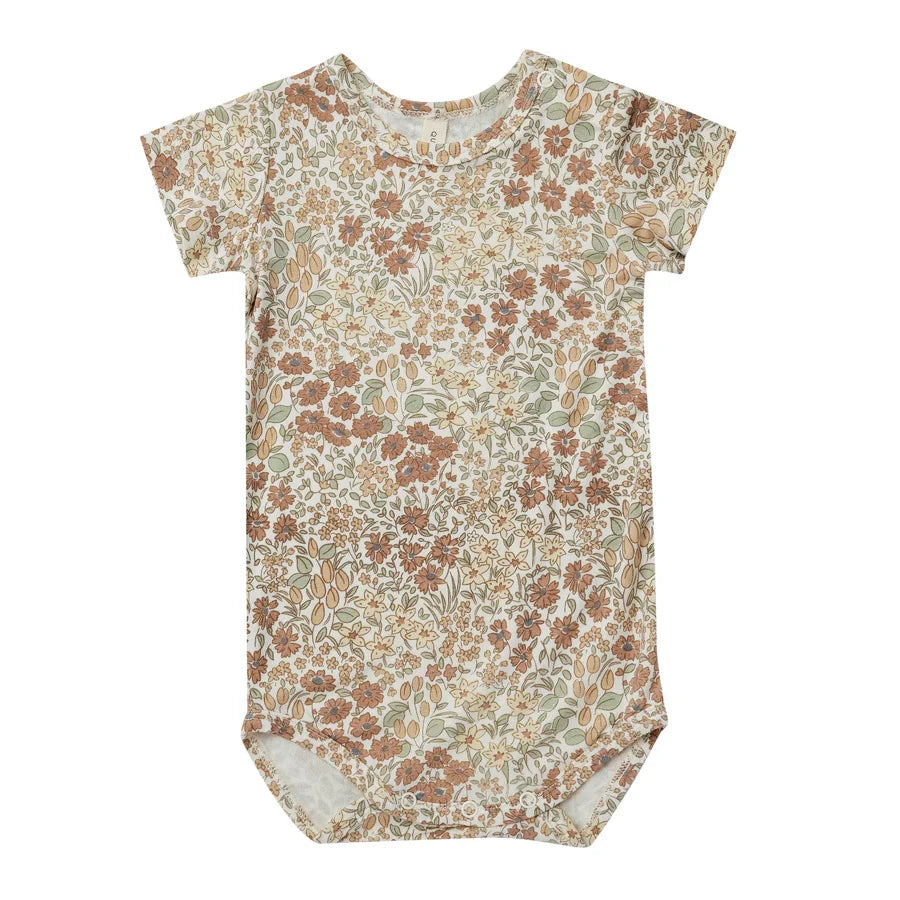 Bamboo Short Sleeve Bodysuit | Wild Flowers