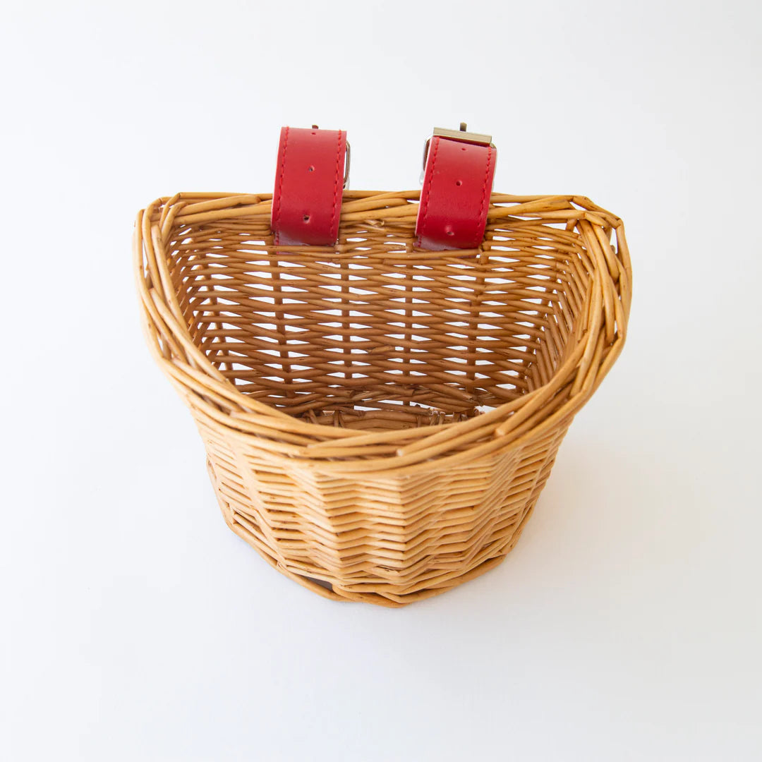 Kids Wicker Bike & Scooter Basket | Red